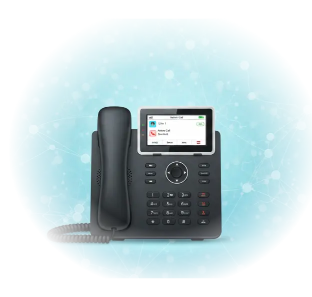 VoIP Phone displaying active call shield